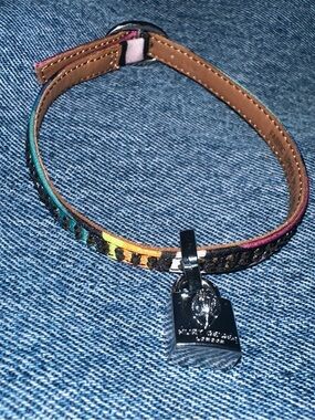 NWOT KURT GEIGER LONDON Black and Rainbow Stud Bracelet With Kurt Geiger Charm